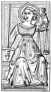 Rättvisa, tarotkort, 1300-talet, 1870 av Unbekannt