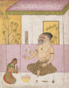 Khambhavati Ragini: Folio från en Ragamala Series Garland of Musical Modes, ca. 1675. av Unbekannt