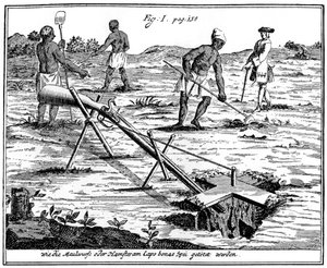 Khoikhois fångar mullvadar, Sydafrika, 1700-talet 1931 av Unbekannt