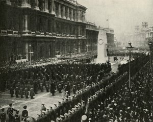Kung George VI närvarade vid vapenstilleståndsceremonin vid Cenotaph, Whitehall, 11 november 1936, 1937. av Unbekannt