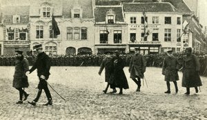 Kung George V i Furnes, Belgien, första världskriget, 4 december 1914, 1920. av Unbekannt