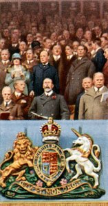 Kung George V i cupfinalen, Wembley, 23 april 1927, c1935 av Unbekannt