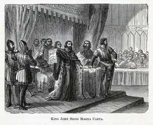 Kung John undertecknar Magna Carta, 1882 av Unbekannt