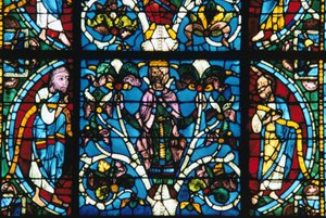 Kung Salomo, målat glas, Chartres katedral, Frankrike, 1145-1155 av Unbekannt