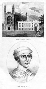 Kings College, Cambridge och Henry VI, 1801 av Unbekannt