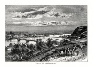 Koblenz och Ehrenbreitstein fästning, Tyskland, 1879 av Unbekannt