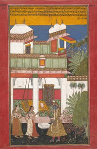 Krishna och Radha, Page from that Disappeared Rasipriya ..., K. ೧೬೬೦- ೭೦. av Unbekannt