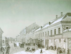 Kuznetsky Most, Moskva, Ryssland, 1840-talet. av Unbekannt