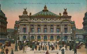 LOpéra och tunnelbanestation, Paris, c1920 av Unbekannt