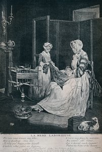 Den arbetande modern, 1740, 1916 av Unbekannt