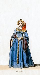 Dam i väntan, kostymdesign för Shakespeares pjäs, Henry VIII, 1800-talet av Unbekannt