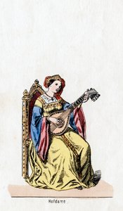 Dam i väntan, kostymdesign för Shakespeares pjäs, Henry VIII, 1800-talet av Unbekannt