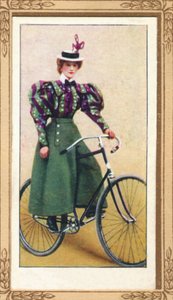 Cyklistdam med delad kjol, 1939 av Unbekannt