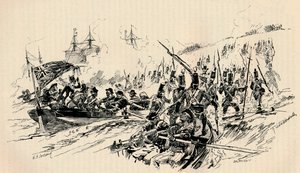 Landstigning av Sir Ralph Abercromby och brittiska styrkor i Alexandria, 1801, 1884 av Unbekannt