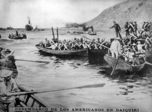 Amerikanernas landstigning i Daiquiri, 1898, 1920-talet. av Unbekannt