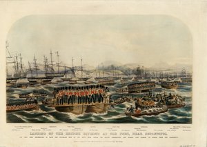 Den brittiska divisionens landstigning vid Old Fort, nära Sevastopol, 1854 av Unbekannt