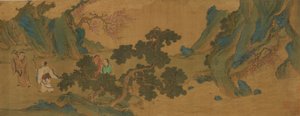 Landskap med daoistiska odödliga i bergen, Ming- eller Qingdynastin, 1600-talet. av Unbekannt