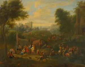 Landscape with Figural Staffage av Unbekannt