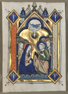 Leaf excised from a Psalter: The Pentecost, c. 1260. av Unbekannt