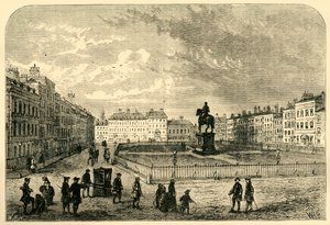 Leicester Square, omkring 1750, 1881. av Unbekannt