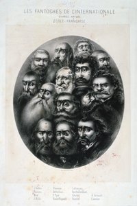 Les Fantoches de LInternationale, karikatyr på kommunisterna. Frankrike 19C av Unbekannt