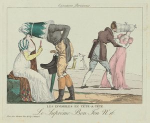 The One-on-One Invisibles En-mot-en med Poke Bonnets, ca. 1805. av Unbekannt