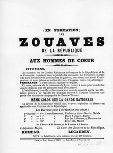 Les Zouaves, från franska politiska affischer från Pariskommunen, maj 1871 av Unbekannt