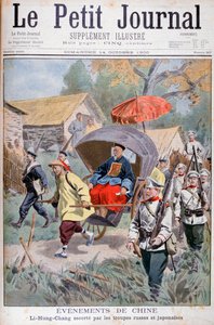 Li Hung-chang eskorterad av ryska och japanska trupper, Kina, 1900 av Unbekannt