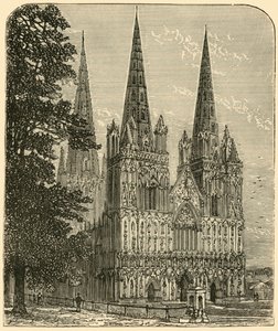 Lichfield Cathedral - Västfronten, 1898. av Unbekannt