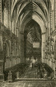 Lichfield Cathedral Interiör, tittar västerut, 1898. av Unbekannt