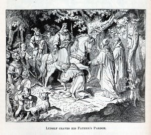 Liudolf begär sin fäders benådning, 1882 av Unbekannt