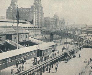 Liverpool Landing Stage är en av de mest intressanta flodfronterna i Storbritannien, 1937 av Unbekannt