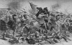 Lochiels Charge vid Killycrankie, 27 juli 1689, c1880 av Unbekannt