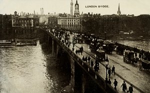 London Bridge, sent 1800-tidigt 1900-tal. av Unbekannt