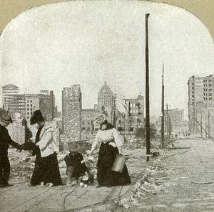 Ser österut från hörnet Ellis och Jones - Tall building, The San Francisco Call, 1906. av Unbekannt