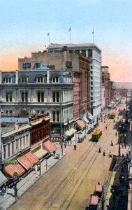 Tittar norrut längs Third Street, Portland, Oregon, USA, ca 1900-talet av Unbekannt