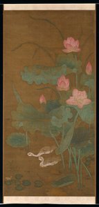 Lotus och vattenfåglar, ca. 1300. av Unbekannt