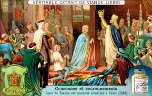 Ludvig av Bayern kröntes till Roms kejsare 1328, c1900 av Unbekannt