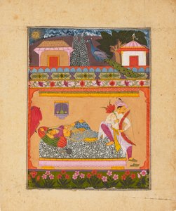 Älskare i gryningen, illustrerar det musikaliska läget Raga Vibhasa, c1675 av Unbekannt