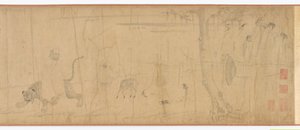 Luohaner och djur som korsar havet, Mingdynastin, 1500-1600-talet. av Unbekannt