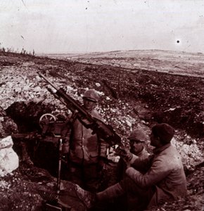 Maskingevär, Mount Kemmel, Flandern, Belgien, c1914-c1918 av Unbekannt