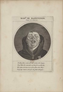 Madame de Maintenon förklädd till munk, ca 1690. av Unbekannt