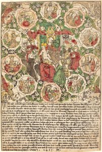 Madonna med rosenkransen, 1485. av Unbekannt