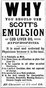 Tidningsannons för Scotts Emulsion of Cod Liver Oil, 1890 av Unbekannt
