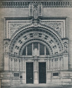 Huvudingången, Victoria and Albert Museum, med skulptur av Alfred Drury, c1909. av Unbekannt