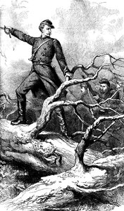 Major Theodore Winthrop vid Big Bethel, Virginia, 1861 c1880 av Unbekannt