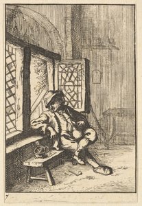 Man sitter vid ett fönster kopia, 1610-85. av Unbekannt