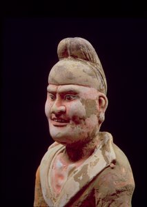 Man som reser längs sidenvägen,detalj av bysten, kinesiska, Tangdynastin (618-906) (terrakotta) (se även 115293) av Unbekannt