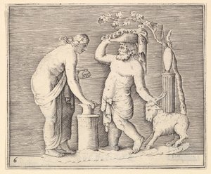 Man and Woman Sacrificing a Goat, publicerad ca. 1599-1622. av Unbekannt