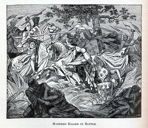 Manfred dödad i strid, 1882 av Unbekannt